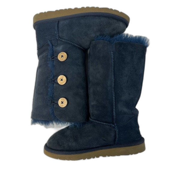 UGG Bailey Button Triplet ll Boot Navy Kids Size 3 - Picture 5 of 9